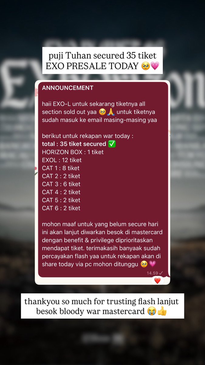 JASTIP WAR TIKET PHUWIN, A7X, BTS, EXO, LYKN tweet media