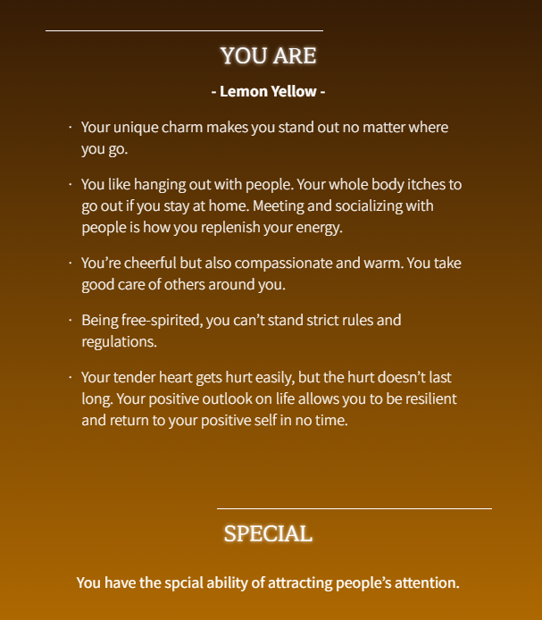 mysticalnerissa's tweet photo. https://t.co/9D7i9q1Bpc
I am a Lemon Yellow :3 https://t.co/maMMjaqqkb