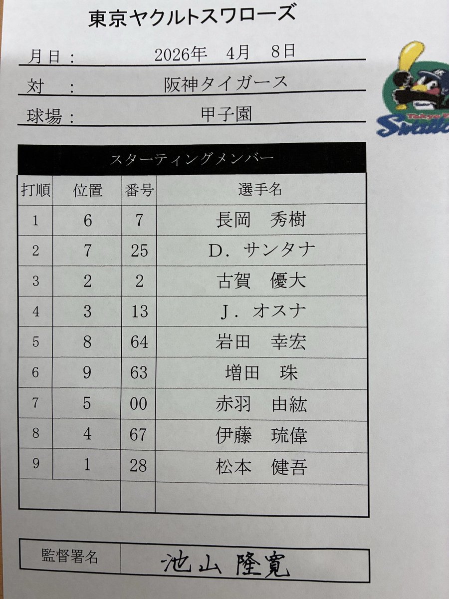 東京ヤクルトスワローズ公式 tweet media