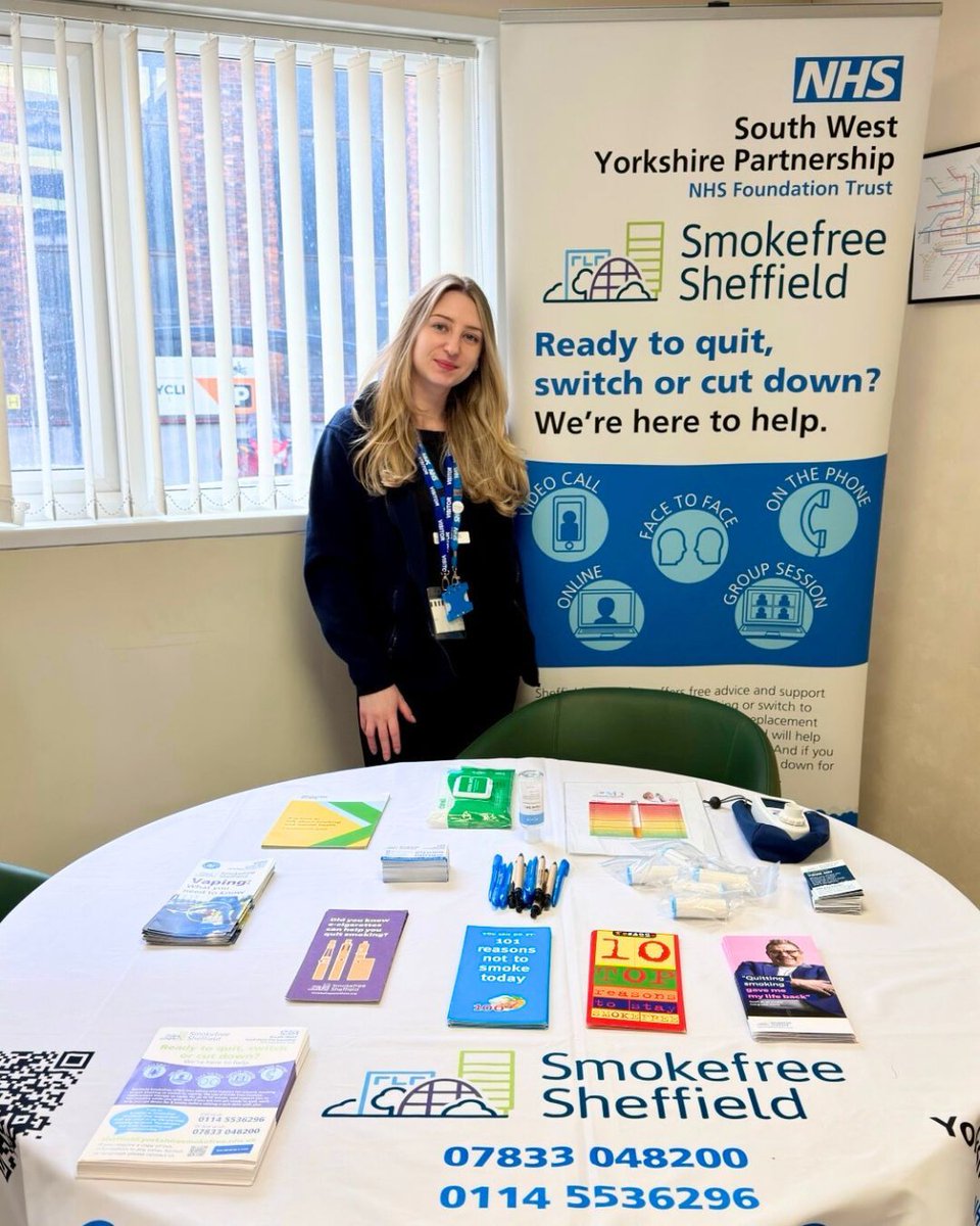smokefreesheff's tweet photo. Smokefree Sheffield, helping smokers quit throughout the city region. 

Thanks for hosting us Sheffield Forgemasters @ForgemastersHQ. Our advisor Aleks ran a pop-up clinic and spoke to members of staff about the service &amp; how we can help smokers quit, switch or cut down. https://t.co/O7JiUQWZ48