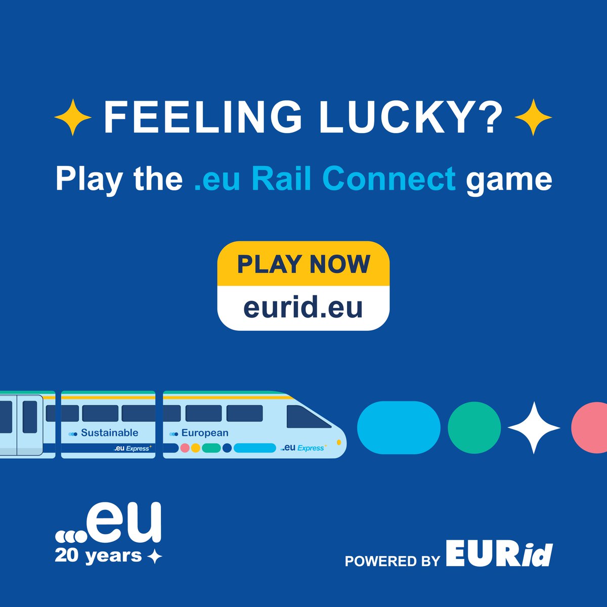ipdomain's tweet photo. 🎮 Play &amp; Win!
Με ένα .eu domain μπορείς να κερδίσεις μια μοναδική εμπειρία ταξιδεύοντας με τρένο στην Ευρώπη 🚆

Ready. Set. Play.

👉https://t.co/DZK46e3ede https://t.co/muOQWKFpbl