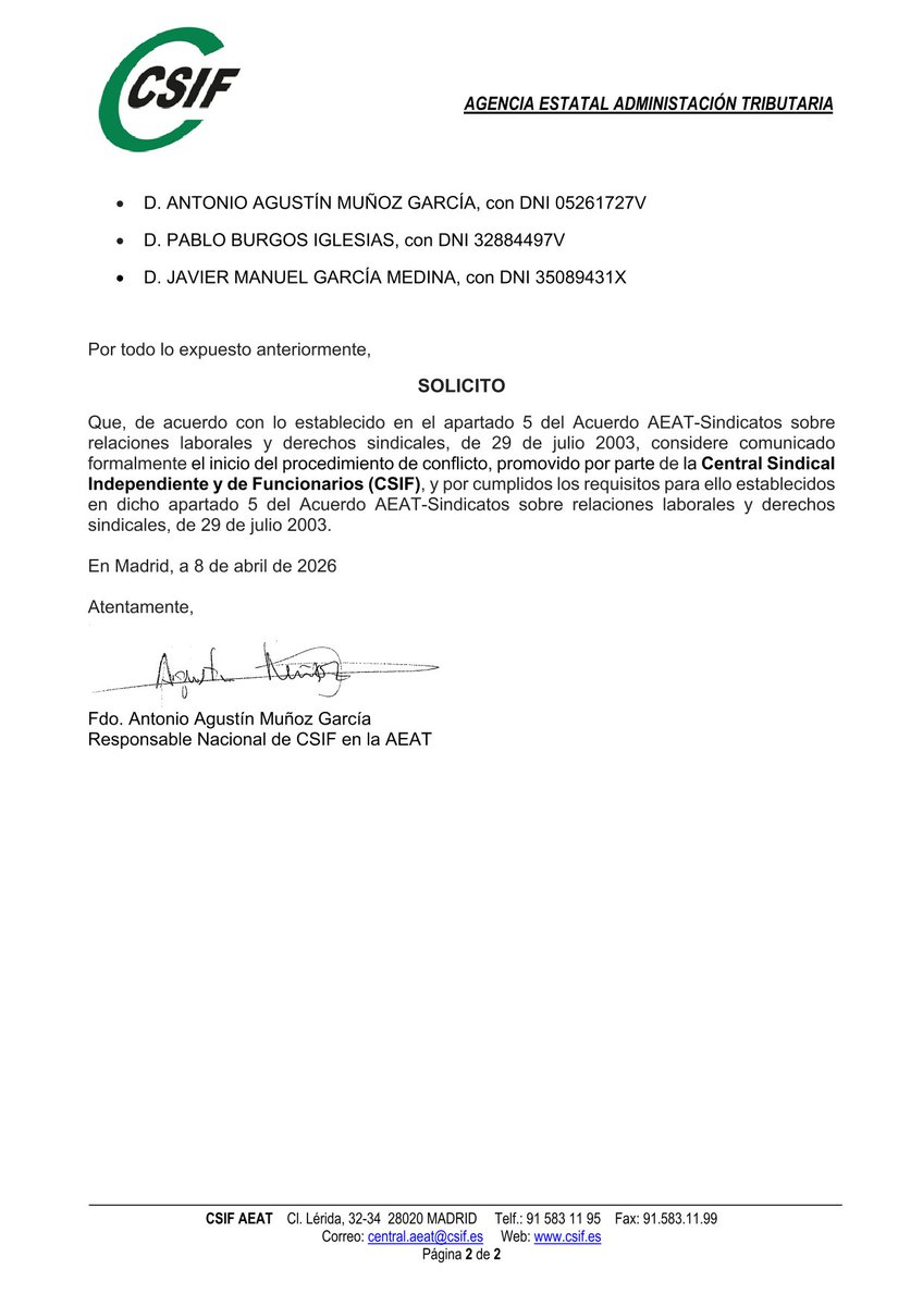 CSIF AEAT tweet media