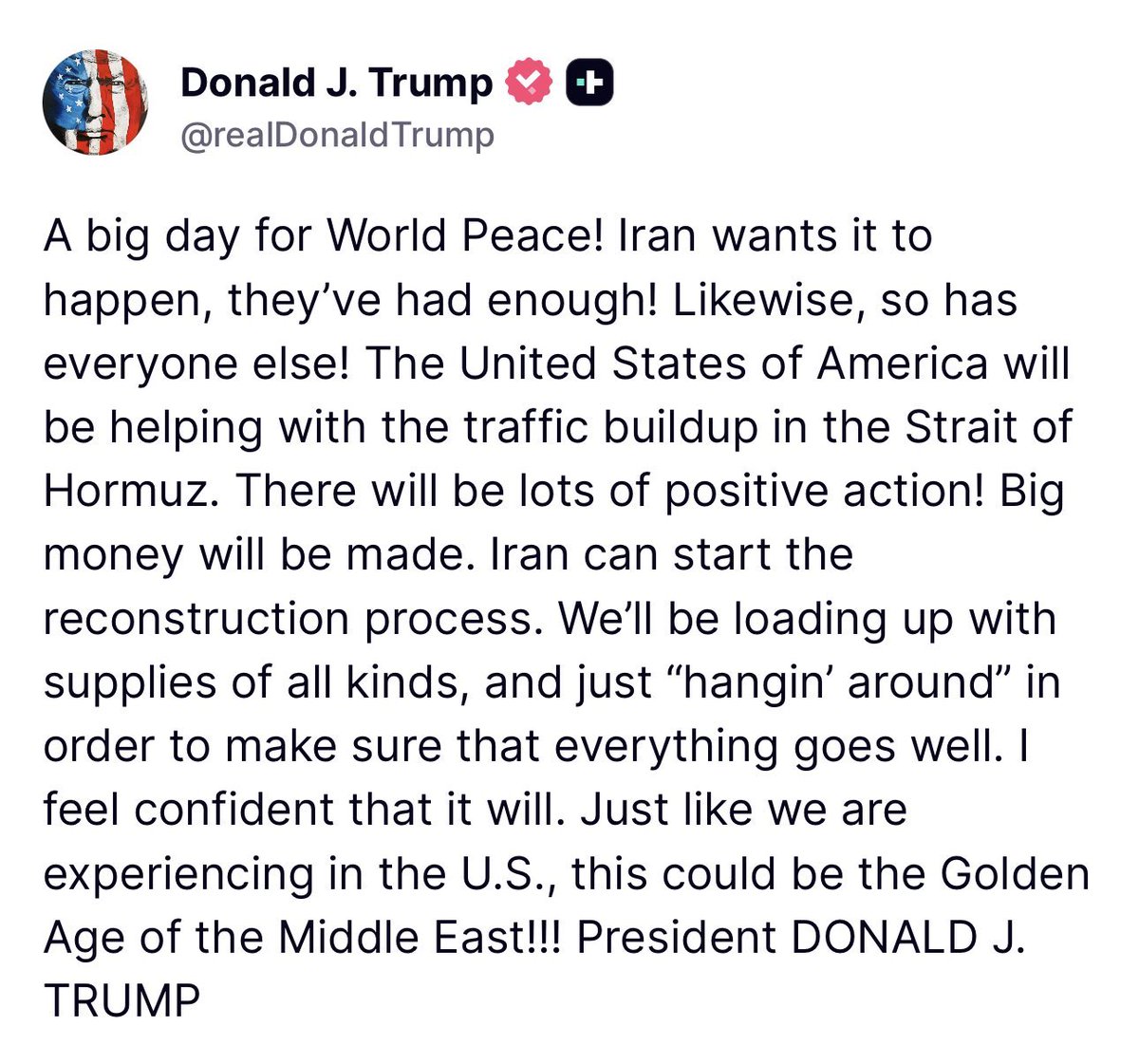 Donald J Trump Posts TruthSocial tweet media