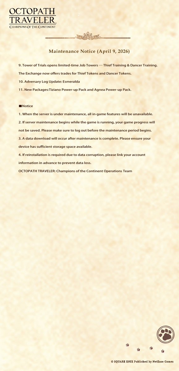 OCTOPATH TRAVELER: CotC tweet media