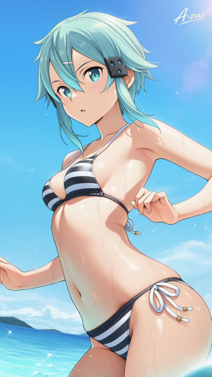 Sinon × 👙

シノン × 👙

クールでスレンダーな彼女は身体の綺麗な曲線を意識しました！