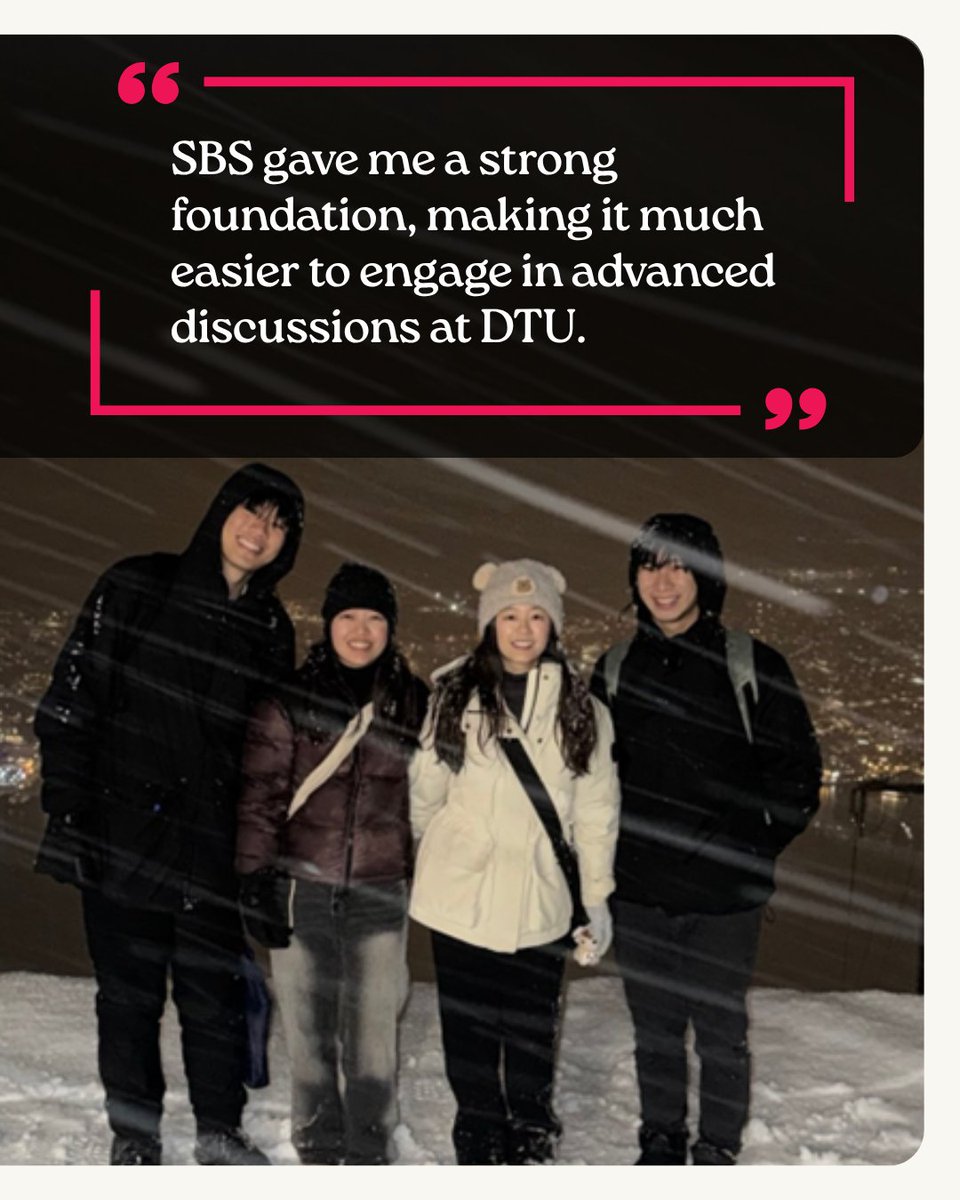 ntusbs's tweet image. Meet Aw Xuan Yuan, a Year 3 Biological Sciences undergraduate on exchange at DTU, balancing lab learning with real-world exploration.

💡 Start early, reach out, and embrace every opportunity beyond the classroom.

#NTUSBS #BeyondTheClassroom #StudentExchange #DTU #SBSGemExplorer