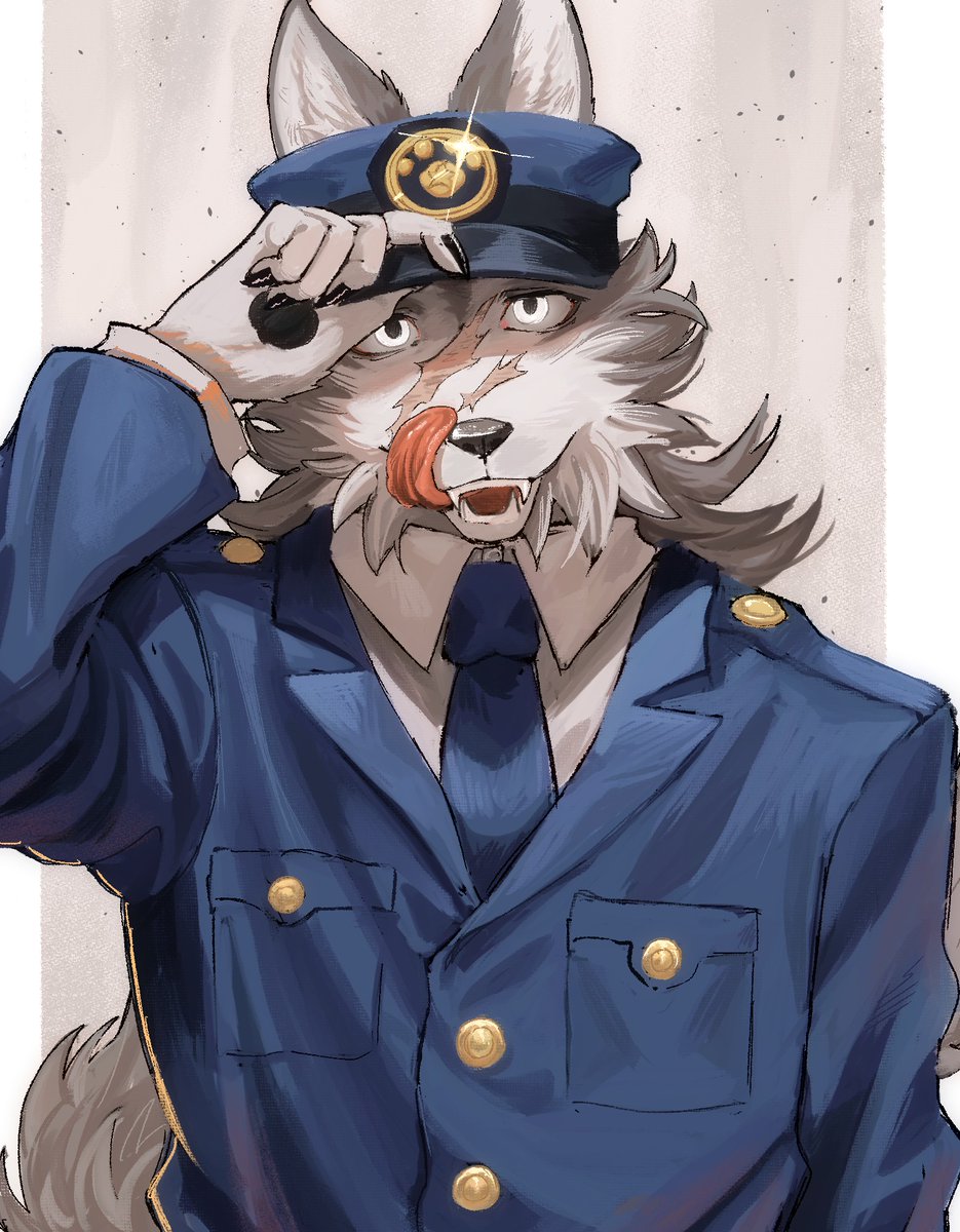 eta_123223's tweet photo. 犬のお巡りさん
#獣人 #イラスト https://t.co/sfdtPEVCiG