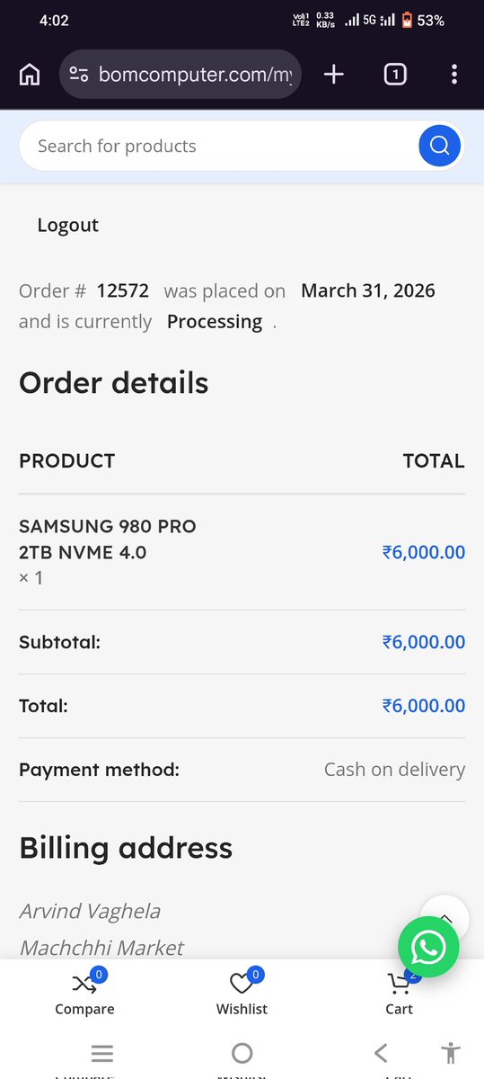 Arvindv53507474's tweet photo. FRAUD ALERT: Ordered an NVMe SSD from https://t.co/MH594Sa8yT (PC ALL Type PARTS), but received waste paper instead! Unboxed in front of the @delhivery agent.
AWB: 26523710007280
Paid: ₹6000 (COD)
@DelhiveryHelp @jagograhakjago @CybercrimeIn @Munda_Official #ConsumerRights https://t.co/2w5ObSAfF0