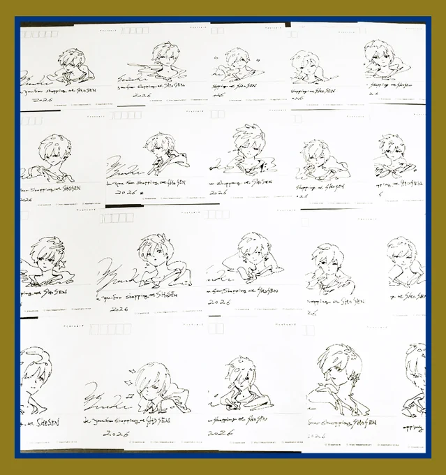 僭越ながらタロットカードの特典用にイラスト入りポストカードを渡してきました。書泉さまには絶賛お世話になっているので贔屓でっす🤗※限定的な特典なので数に限りがあります。 
(モチーフは同じ⭐️🧚‍♂️⭐️なのに別人な顔をしてるのもいます..手書きの味わいをぜひ)#MysticAzureTarot 