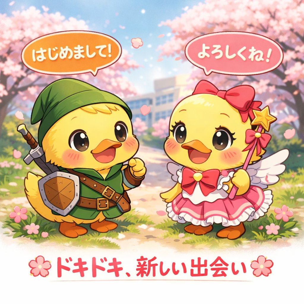 caveduck_jp's tweet photo. 「🌸ドキドキ、新しい出会い👭」
#ケーブダック春の出会い祭り

🌸4月は新しい出会いの季節！🌸

🎯ミッション
まだ親しくなっていない（トーク数0～4回）と話してみたい理由をこのポストの引用リポストで教えて！

📅 期間：〜2026年4月17日 23:59まで

【ここ注意！】
・一日の投稿は1回のみ！（自己紹介は同時に申請OK！）
・日本X公式コミュニティメンバー限定企画だよ！
・間違って申請した場合は再申請してね！（重複申請は有効なもの1件をカウントするから安心💗）
・作品へのURLは記載不要（してもいいけど140文字のカウント外になります）

自己紹介はこのポストを引用リポストしてコミュ内で教えてね♪
詳細はリプのリンクを見てね👇