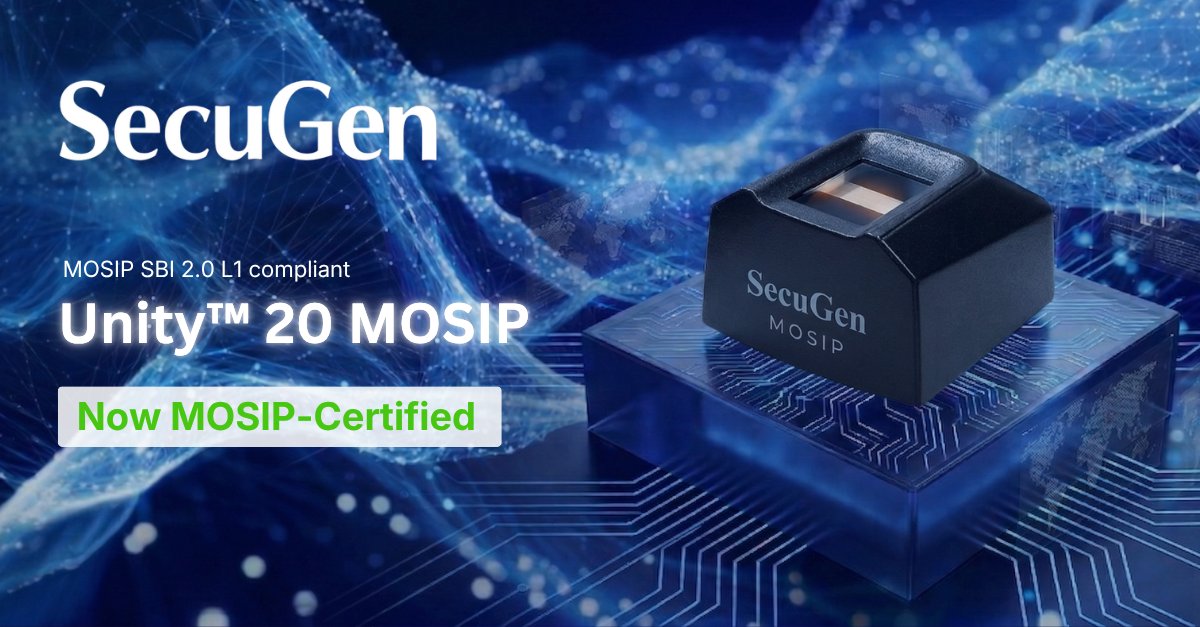 SecuGenCorp's tweet photo. Milestone achieved
➡️Unity™ 20 MOSIP is now MOSIP-certified &amp; marketplace listed.

Security. Performance.
#GovTech #Identity https://t.co/RVyQKy3coI