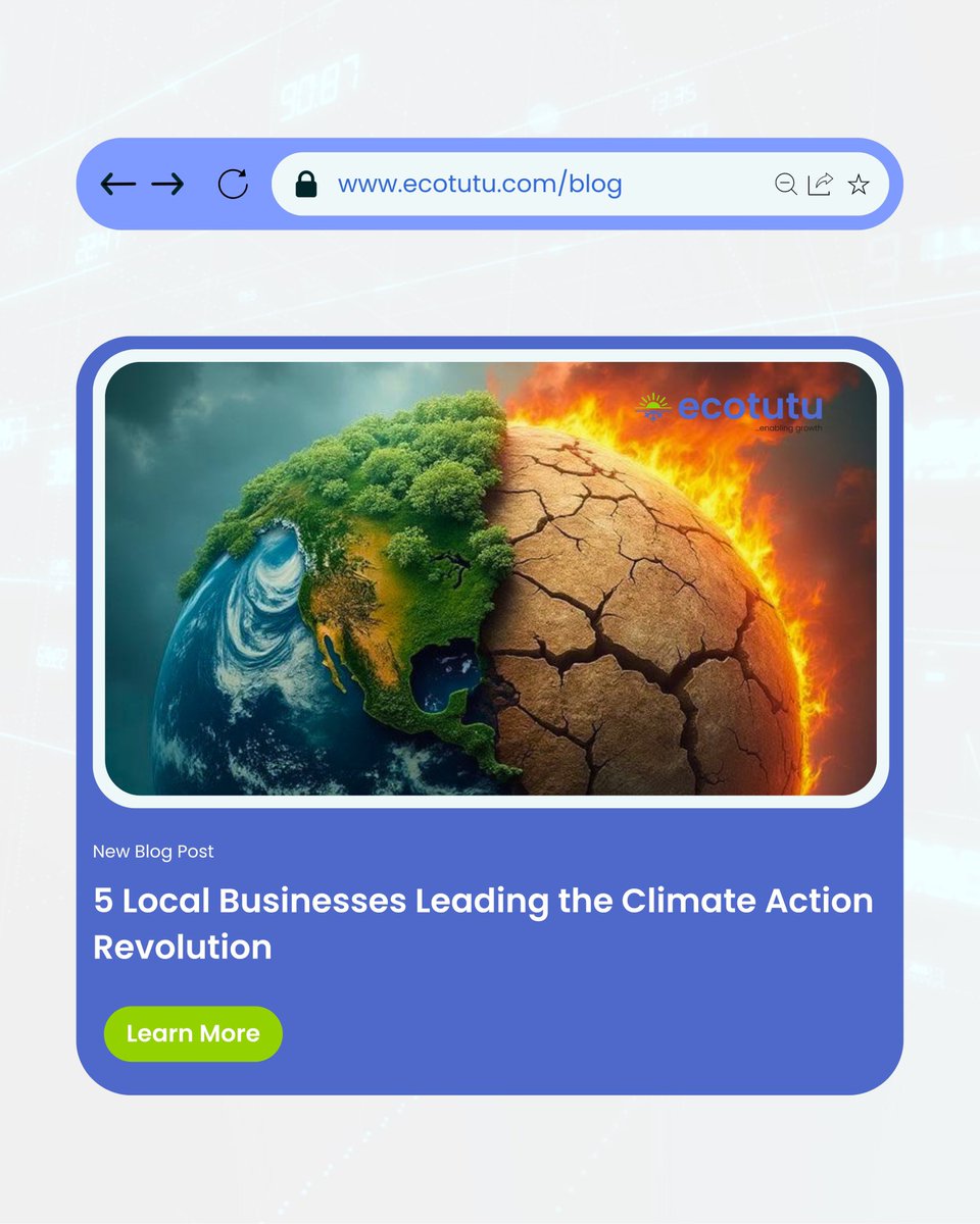 ecotutu's tweet image. Local businesses are driving real climate action right from our communities 🌱

See how they’re making a difference 👇 shorturl.at/w2WkV

#EcoTutu #ClimateAction #GreenRevolution