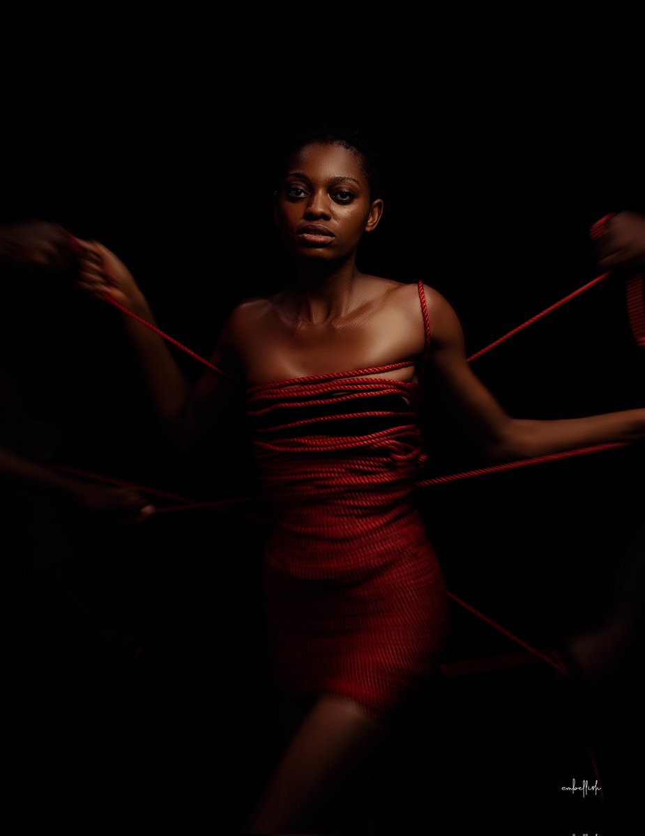 MrEmbellish's tweet photo. Wrapped in pressure, shaped by purpose.
Wrapped in layers of tension and intention, she stands as a symbol of strength, resilience, and quiet control. https://t.co/lhIQsqpkLu