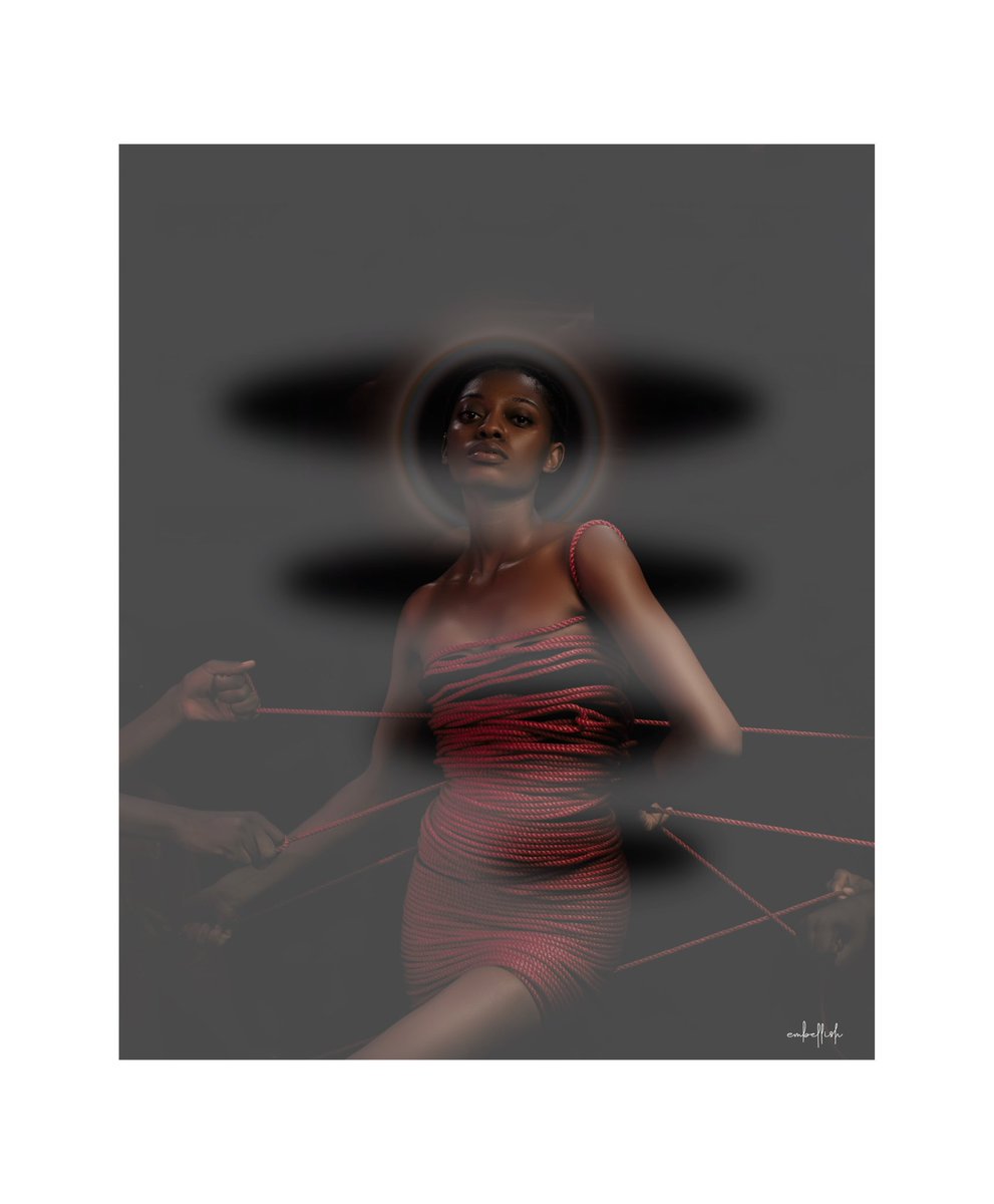 MrEmbellish's tweet photo. Wrapped in pressure, shaped by purpose.
Wrapped in layers of tension and intention, she stands as a symbol of strength, resilience, and quiet control. https://t.co/lhIQsqpkLu