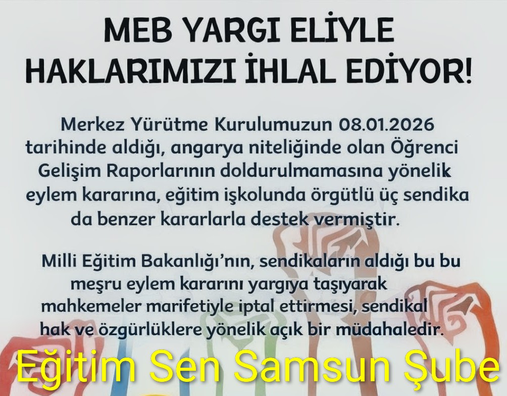 sen_samsun's tweet photo. MEB YARGI ELİYLE SENDİKAL HAKLARIMIZI İHLAL EDİYOR! https://t.co/wPzNhZVRRk