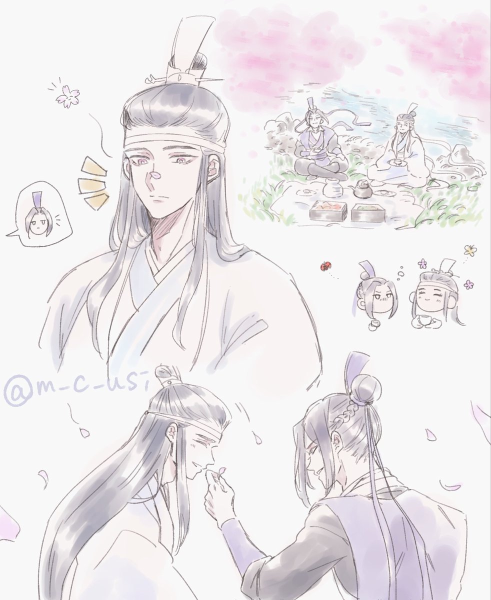 お花見曦澄今年も描いた🌸