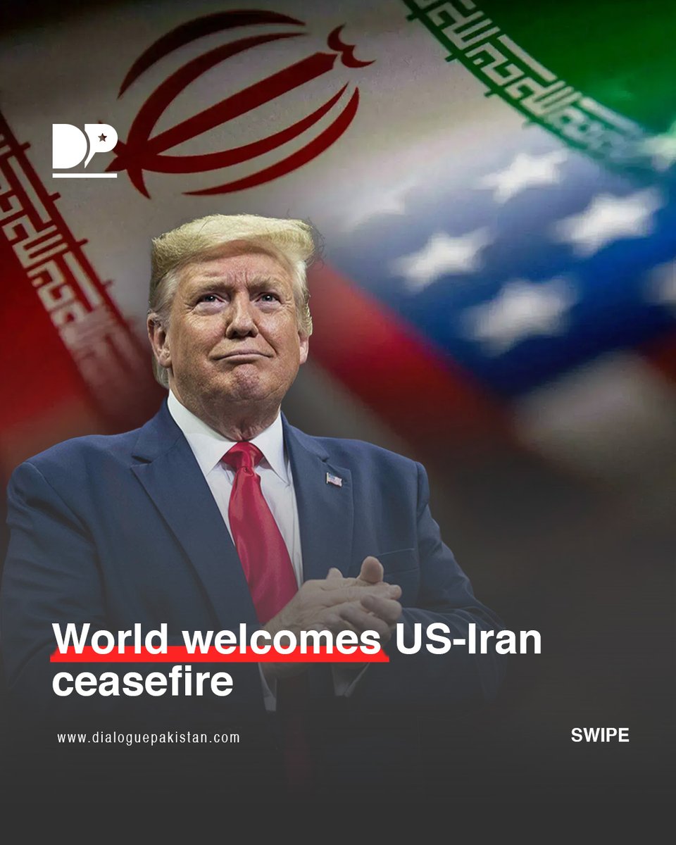 DialoguePak's tweet image. Countries around the world have welcomed the ceasefire announcement by US President Donald Trump to pause w@r with Iran. 

#DialoguePakistan #Countries #World #Welcomed #Ceasefire #US #DonaldTrump #Iran