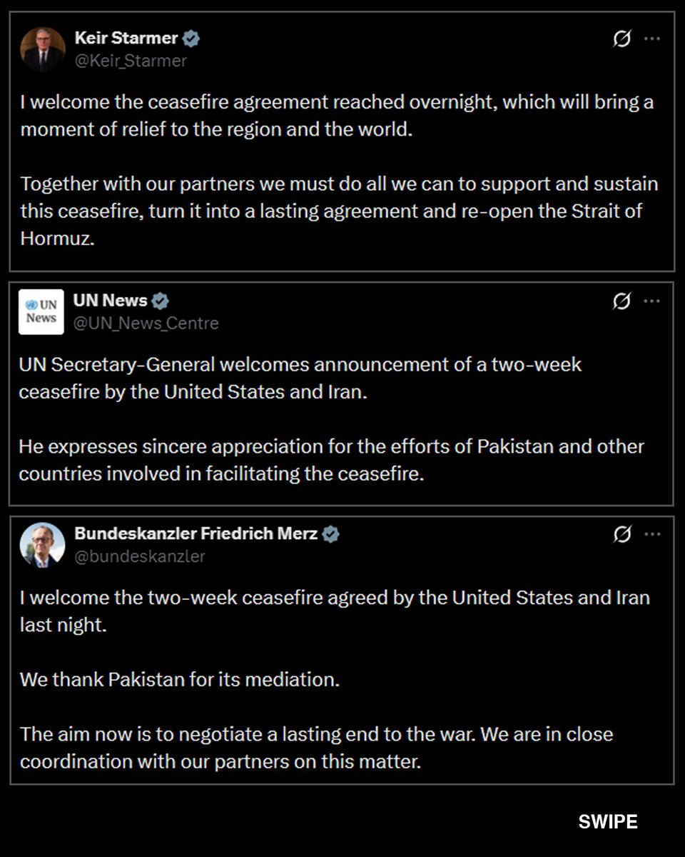 DialoguePak's tweet image. Countries around the world have welcomed the ceasefire announcement by US President Donald Trump to pause w@r with Iran. 

#DialoguePakistan #Countries #World #Welcomed #Ceasefire #US #DonaldTrump #Iran