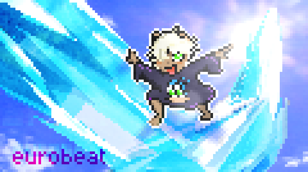GameDevZoZo's tweet photo. I wanted to try a mixed media idea for the eurobeat battle track in my indie rpg and came up with this. https://t.co/vrzuRHQEbD
