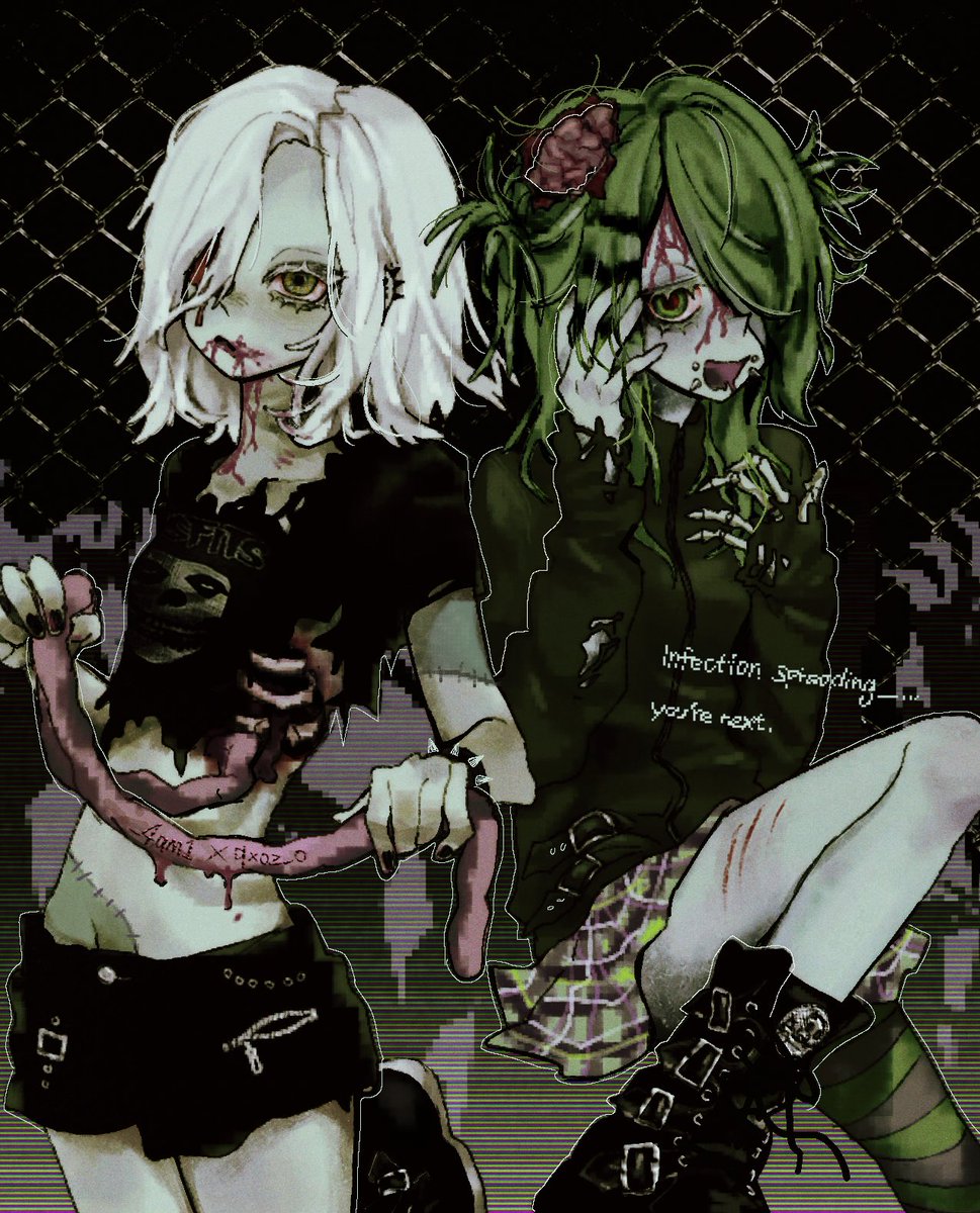My OC + @ qxoz__o ’s OC🧠