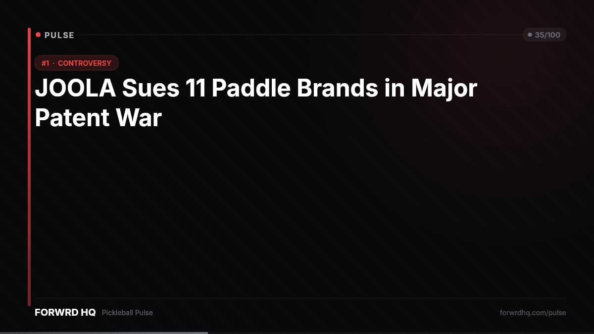 goforwrd's tweet photo. JOOLA just dropped lawsuits on 11 paddle brands. This is gonna get messy. If they win, the entire equipment landscape shifts. buckle up 🍿

https://t.co/eNIZimgqPE

#Pickleball https://t.co/narn5MPon5