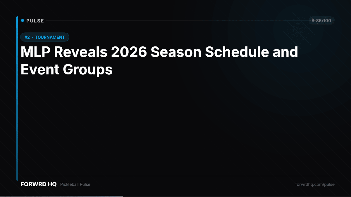 goforwrd's tweet photo. MLP expanding the 2026 schedule with team markets and beefed-up playoffs? This is how you build a real league. May-August window feels right too. Tickets already moving — p...

https://t.co/fJGUI8ZTeH

#Pickleball https://t.co/hp9Mr4Jxaq