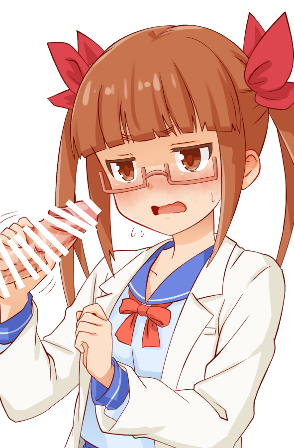 マッサージの練習をする天才の絵です。 