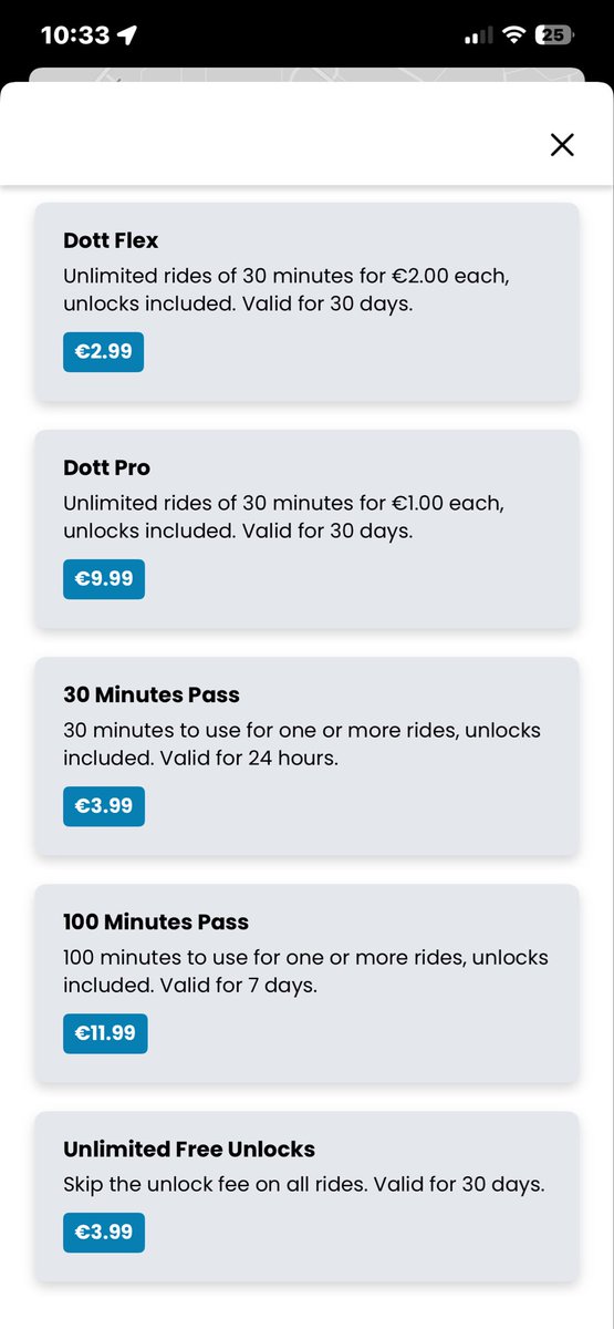 StudyAbroadMe's tweet photo. It was a sad day when TIER became @Dott, out of all the e-scooter operators in Germany they have the worst options for passes that make them less attractive to use. Especially when compared against someone like @boltapp who has one of the best I have seen so far. https://t.co/Du8LHiXqyu
