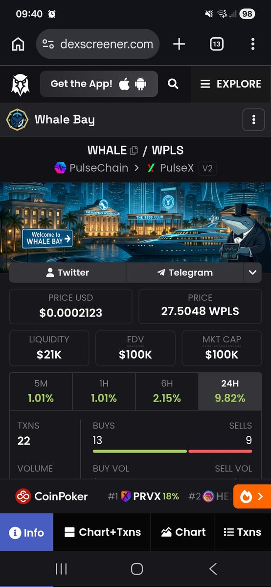 Humpback_Holder's tweet image. $WHALE Bay is back in the green 🙌 🚀🚀🚀🚀

I'll be doing the second week of Trench Time today so stay tuned folks! 

😜💪😜💪😜💪

#PulseChain #Cryptocurrency