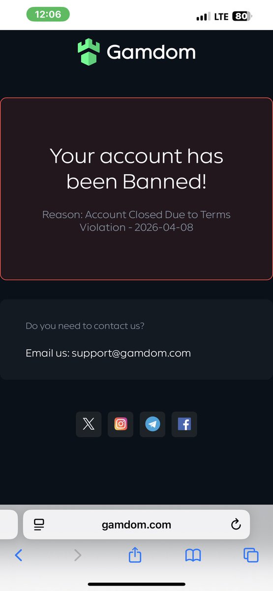 WinTeams's tweet photo. @Leo_Gamdom @vib_hanshu @gamdom @GamdomIND @gamdomsport Why my acc got banned without any reason please unbanned my acc and give my money back https://t.co/Y6bEpOxKbA