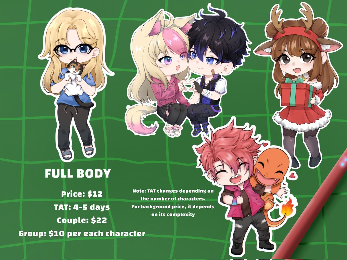 jremdraws's tweet image. CHIBI COMMISSION AVAILABLE 💚 

#commissionme #chibi #smallartist