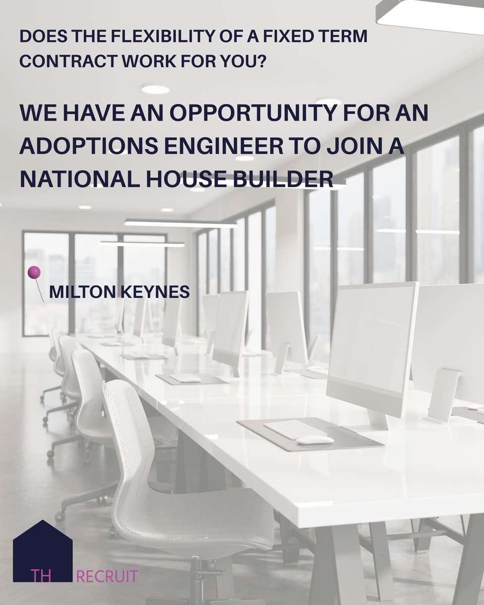 THRecruit's tweet photo. Engineering professional seeking the flexibility of a fixed term contract?
Link in comments⬇️  #adoptionsengineer #miltonkeynes https://t.co/Lng8hFBpBW