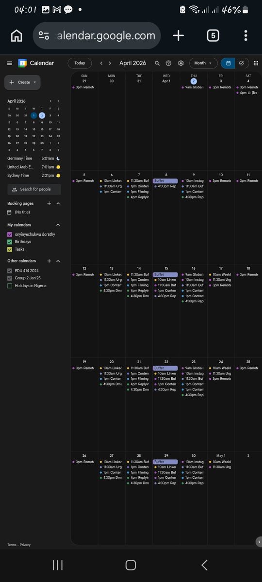 DorathyDor89592's tweet photo. Day 7 of My 20-Day Visibility Challenge
While creating my content calendar, I realized something important, productivity isn’t just about filling up your schedule, it’s about structuring it wisely.
#VisibilityChallenge #RemoteTrybeChallenge 
https://t.co/EYBLR6tUnM https://t.co/rTx4UAgVKl