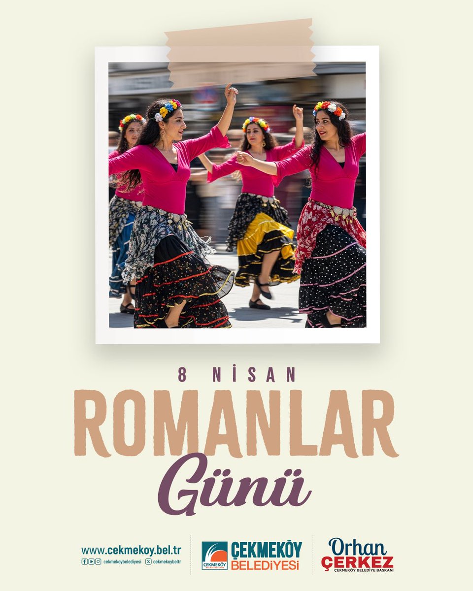 Bugün 8 Nisan Romanlar Günü… 

Farklı kültürlerin zenginliğini, renkli miraslarını ve hayat dolu hikâyelerini kutluyoruz. Çekmeköy olarak her zaman birlikte, eşit ve kardeşçe yaşamın yanındayız.