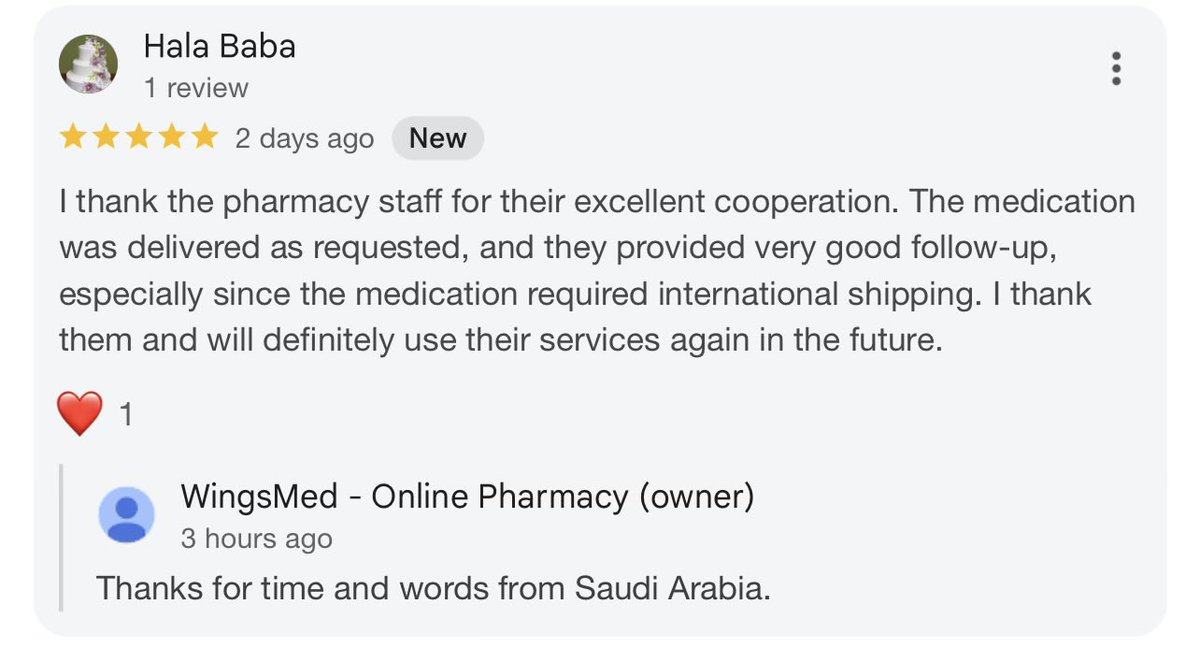 WingsMedoffl's tweet photo. ✨ Customer Satisfaction 🤝

We have delivered medicine successfully to one of our Riyadh, Saudi Arabia customers.

Shared his experience with kind words.

💊 Visit us for Cancer and Super Speciality Medicines 👉 https://t.co/l30Yo3NjuR 

#WingsMed #OnlinePharmacy #Cancer #Speciality #Medicines
