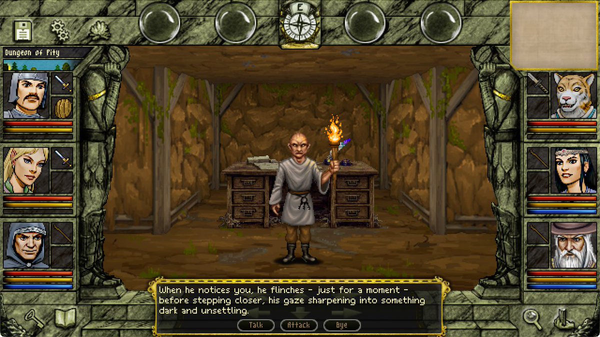 megavisionsoft's tweet image. An interesting character you'll meet right at the beginning of your adventure in Mystic Land: The Search for Maphaldo.

You can wishlist Mystic Land on Steam or GOG (all links in the pinned post)
#RETROGAMING #indiegame #RPG #Steam #GOG #IndieGameDev #Wizardry #EOB #MightAndMagic