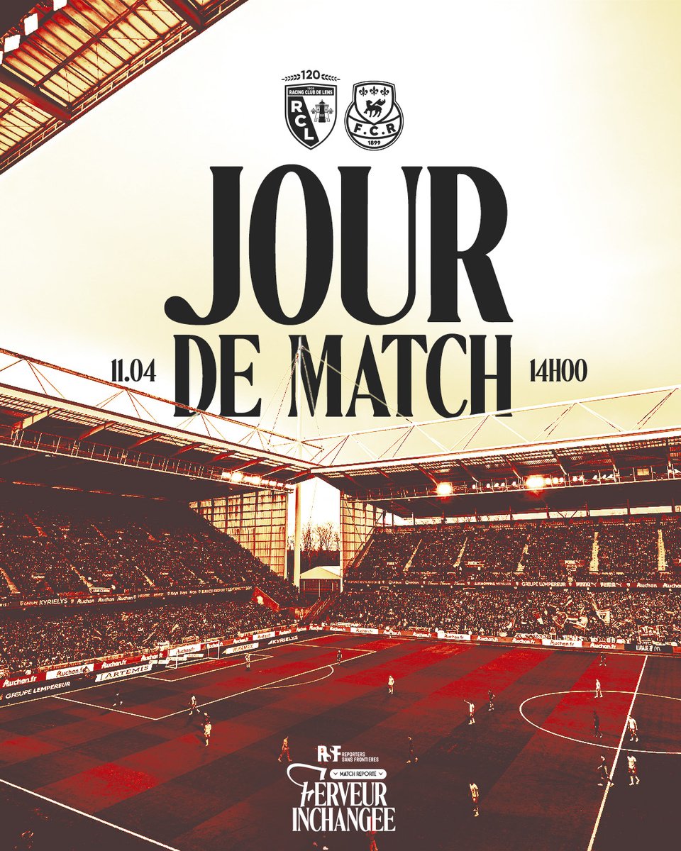 RCLens's tweet image. 𝑱𝒐𝒖𝒓 𝒅𝒆 𝒎𝒂𝒕𝒄𝒉 𝒂̀ 𝑩𝒐𝒍𝒍𝒂𝒆𝒓𝒕-𝑫𝒆𝒍𝒆𝒍𝒊𝒔 ❤️💛

🆚 @fcr1899
⌚ 14h
🤝 En collaboration avec @RSF_inter 
📺 @ligue1plus 
🎟️ Places à 10€ sur billetterie.rclens.fr 
ℹ️ urls.fr/NxP5Nb

#𝑭𝒓𝒆𝒆𝑮𝒍𝒆𝒊𝒛𝒆𝒔 #RCLFCR