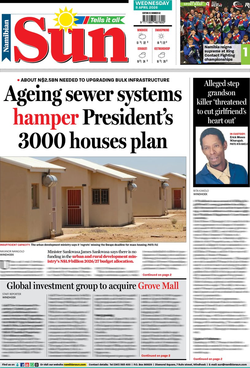 namibiansun's tweet image. 📷 Check it out here: heyzine.com/flip-book/c1b4…
Don’t miss our interactive pages.
#SunSatInteractive #InteractiveRead #InTheNews #Frontpage