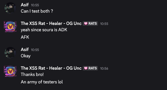 theXSSrat's tweet photo. I collab with the hunters from my group - I select them personally from my 900 - hacker's toolkit/endless bundle which has a private discord server with @sec__404 for example who knows exactly what i need him to do with 2 words ... 

https://t.co/chu7ufxUMT

ALL my courses, lives and certs - my time dedication - an army of testers ... i don't accept everyone but i do pick my best soldiers