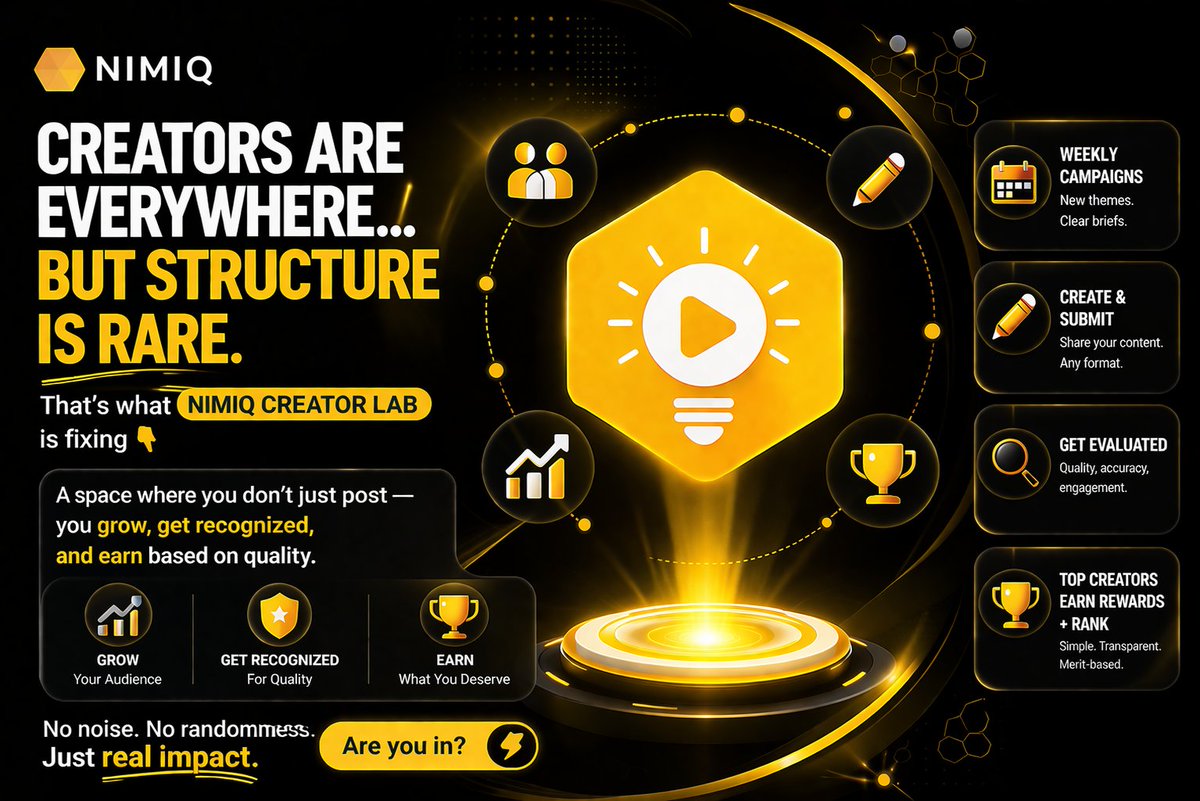 NimiqCreatorLab's tweet image. Creators are everywhere…
But structure is rare.

That’s what NIMIQ Creator Lab is fixing 👇

A space where you don’t just post 
you grow, get recognized, and earn based on quality.

No noise. No randomness.
Just real impact.

Are you in? 

#Nimiq #Web3 #CryptoCreators