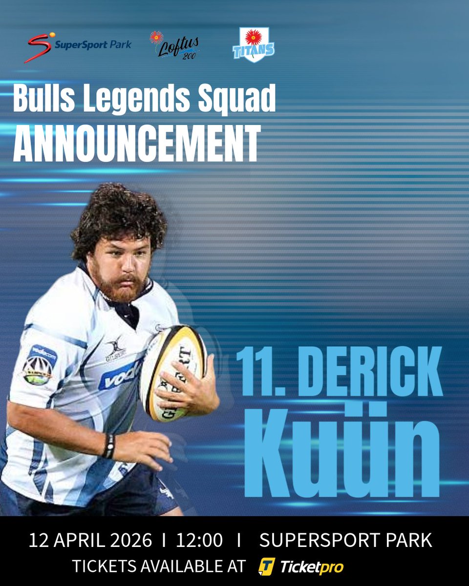 Titans_Cricket's tweet image. NEXT BULLS LEGEND REVEALED! 🔥🏉

@derickkuun joins the lineup! Bulls Legends vs Titans Legends, don’t miss this epic T20 clash.

🎫 Tickets via Ticketpro, or here: tinyurl.com/ytx7cbs2

More legends &amp;amp; umpires dropping soon. 👀

#LegendsMatch #WhereLegendsRise #USN