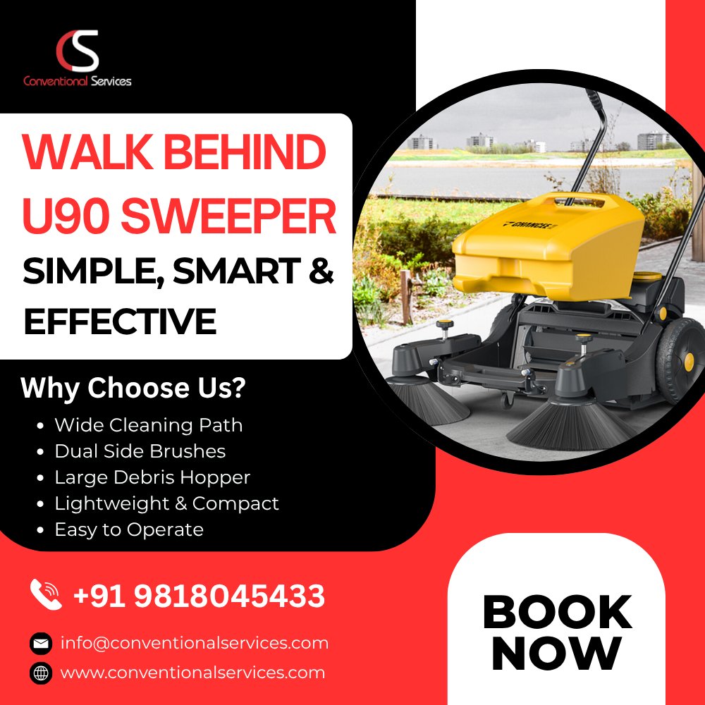 📷 WALK BEHIND U90 SWEEPER
Simple. Smart. Effective.

Make everyday cleaning faster and easier with the U90 — designed for powerful sweeping with minimal effort.

📷 Wide Cleaning Path
📷 Dual Side Brushes
📷 Large Debris Hopper
📷 Lightweight &amp; Compact
📷 Easy to Operate