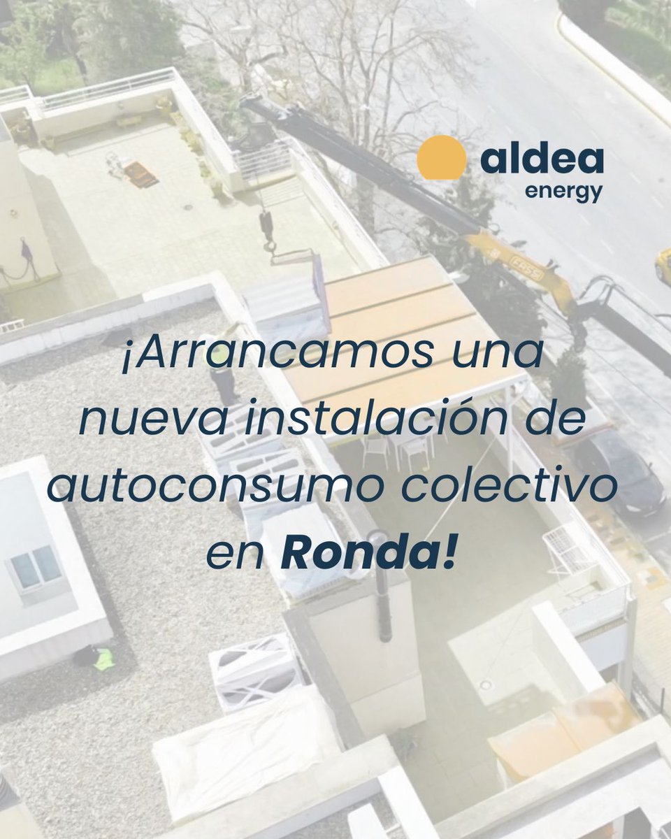 aldeaenergy's tweet photo. ¡Arrancamos nueva instalación en Ronda!

Una solución eficiente de autoconsumo colectivo para que más personas compartan los beneficios de la energía solar:
Ahorro en la factura, menor impacto ambiental y mayor independencia energética. 

¿Quieres unirte al autoconsumo colectivo? https://t.co/ivWs2W39nK