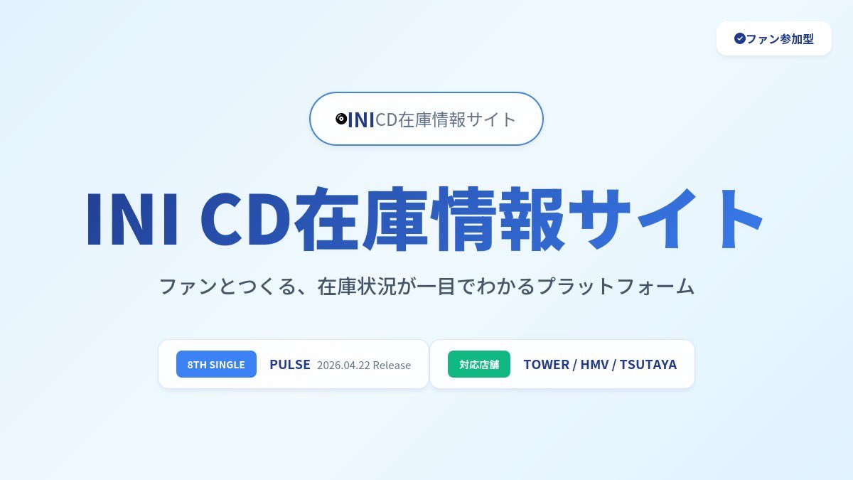 INI在庫情報サイト tweet media