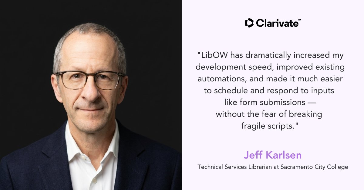 ClarivateAG's tweet photo. Smarter workflows, stronger libraries. Explore how LibOW bridges gaps between IT and library staff for faster and better workflows. Get practical tips and success stories in our new whitepaper. #MetadataManagement #AcademicLibraries
Grab your copy here: https://t.co/PUYbx1wh7A https://t.co/2korACcRNM