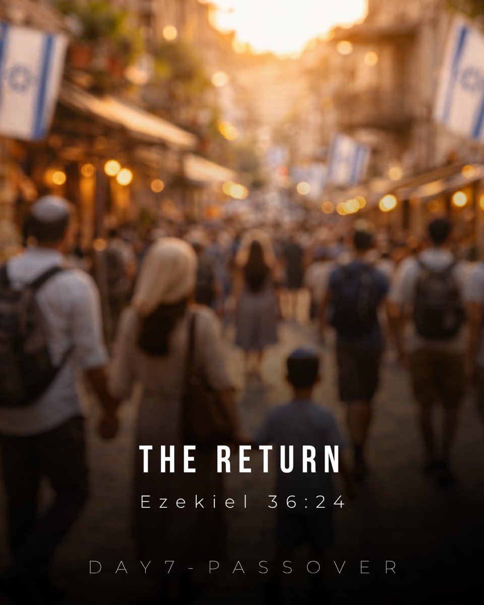 Prayer4israel_'s tweet image. Day 7 of Passover - The Return

"For I will take you from among the nations, gather you out of all countries, and bring you into your own land."
ezekiel 36:24

God is faithful to His promises.
As we remember the Exodus,
we also witness restoration.

#passover #Jews #Chos