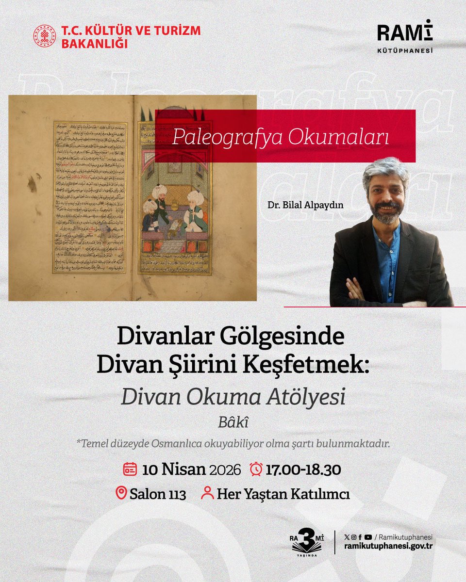 Bir metni okumak, bir dönemi çözmektir. ✍️📜

Paleografya Okumaları; tuğradan kitabelere, divan metinlerinden arşiv belgelerine uzanan bir içerikle Osmanlı yazı dünyasını keşfetmeye davet ediyor.

Temel düzeyde Osmanlıca bilgin varsa, uzman akademisyenler eşliğinde gerçekleşen