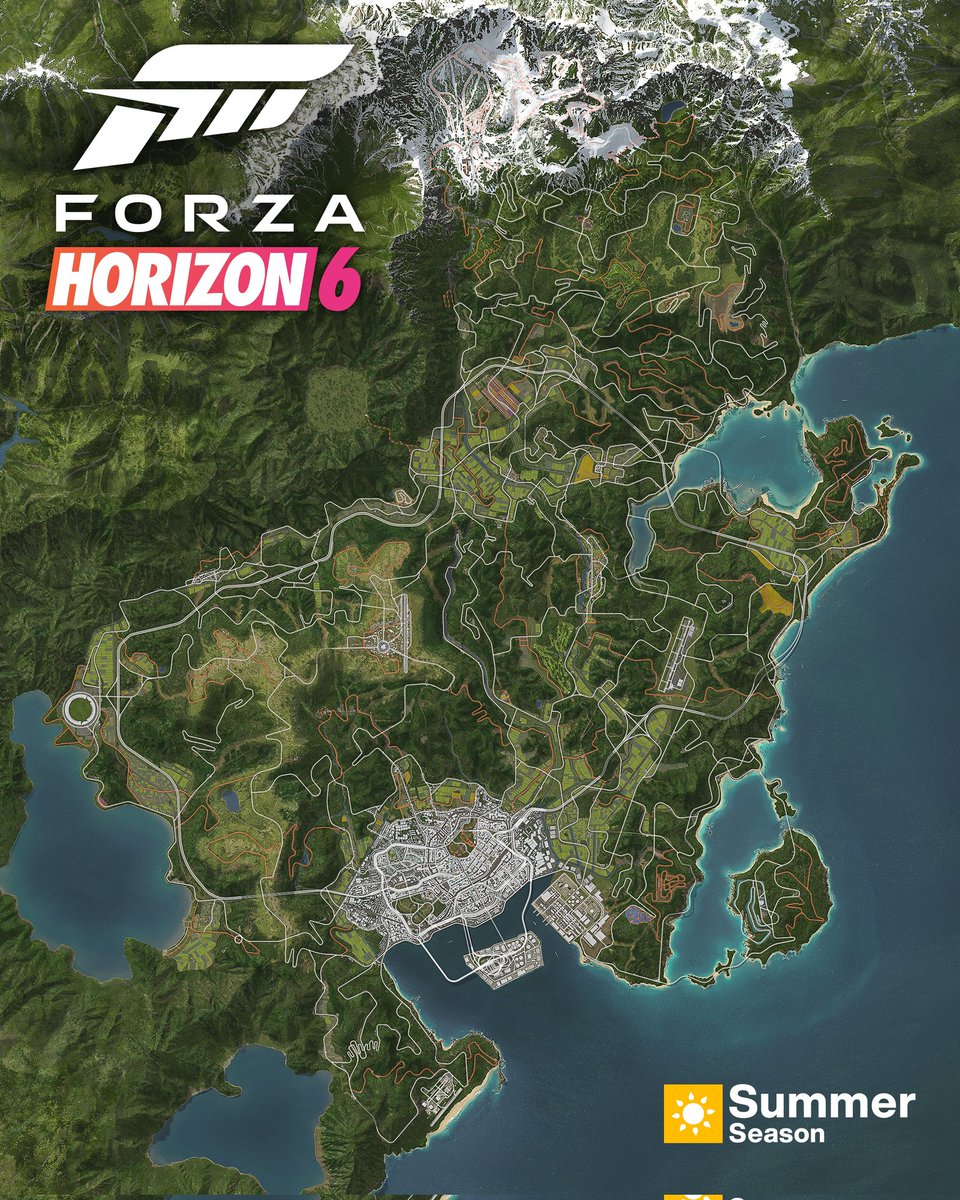 Bunsi1995's tweet photo. Mapa oficial de Forza Horizon 6. https://t.co/MFhCKj9P51