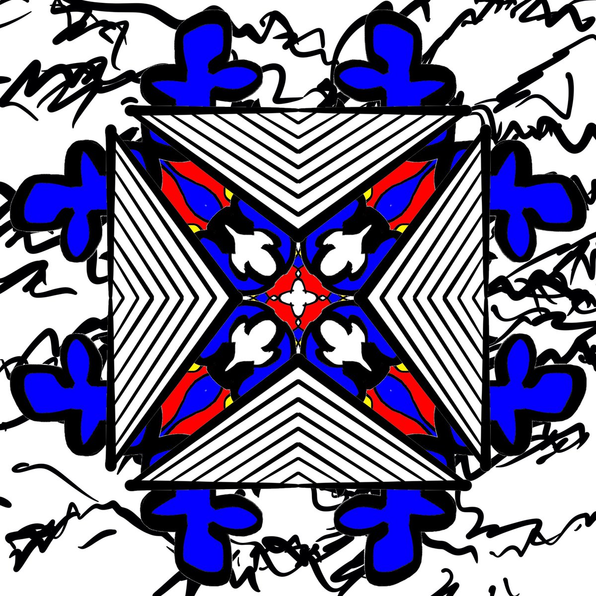 GM Stella, Twombly, folkloric, why? Another mashup of things that don’t belong together. The purpose of my art is to create marks that can cohabitate together even though they come frm different worlds. #digitalart #Crypto #abstractart #NFTs #art