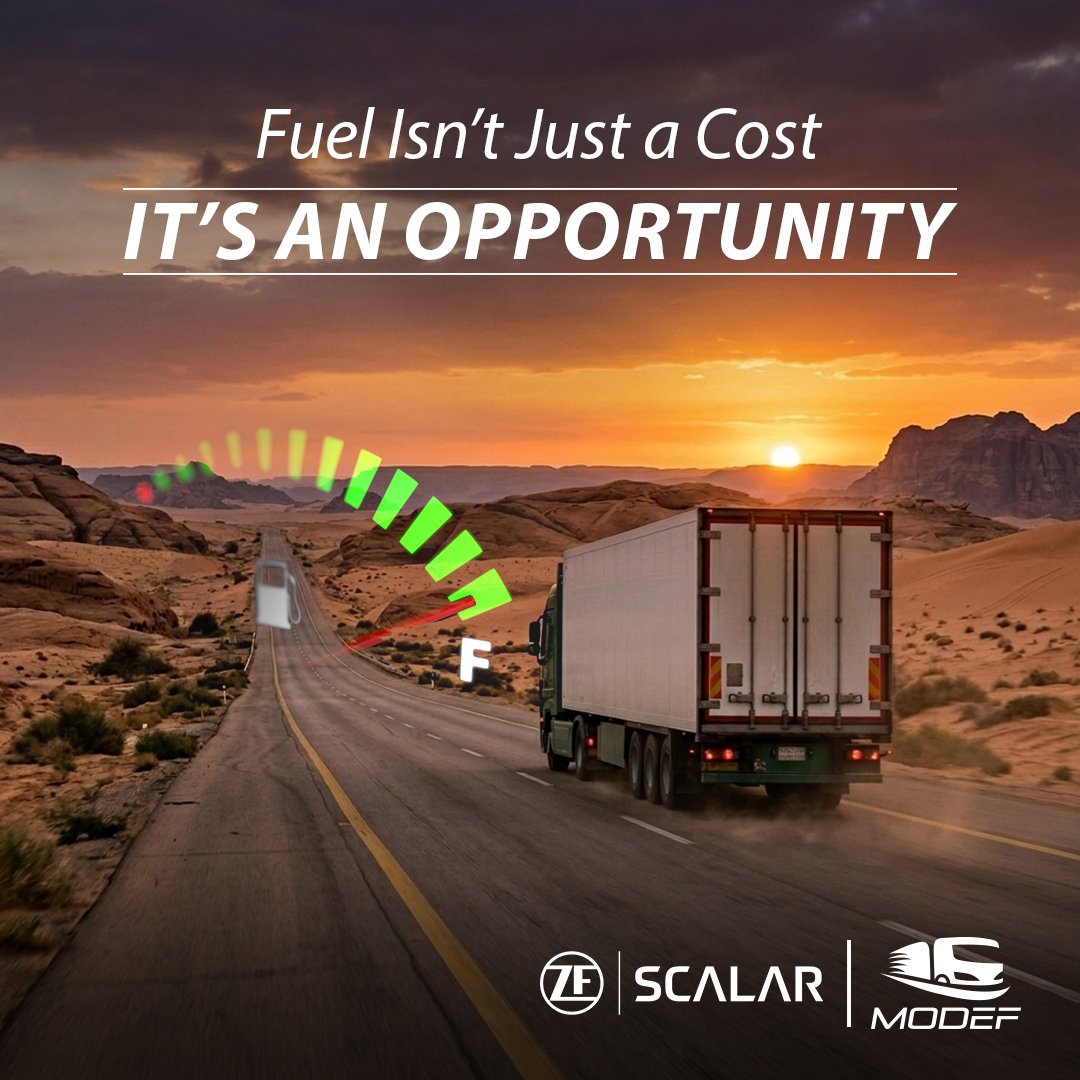 modef_sa's tweet photo. Fuel = Cost? 
Fuel = Opportunity 
Optimize every drop with ZF SCALAR FMS

الوقود = تكلفة؟ 
الوقود = فرصة 
مع ZF SCALAR تحكم في كل لتر

#MODEF #ZFScalar #FuelEfficiency #FleetManagement #SaudiArabia https://t.co/wKgrtRuXrc